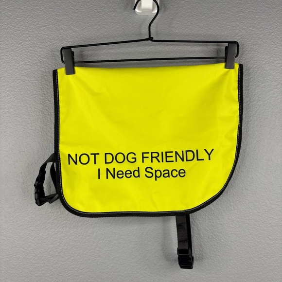 Neon Yellow Dog Warning Vest “NOT DOG FRIENDLY” - Picture 2 of 3